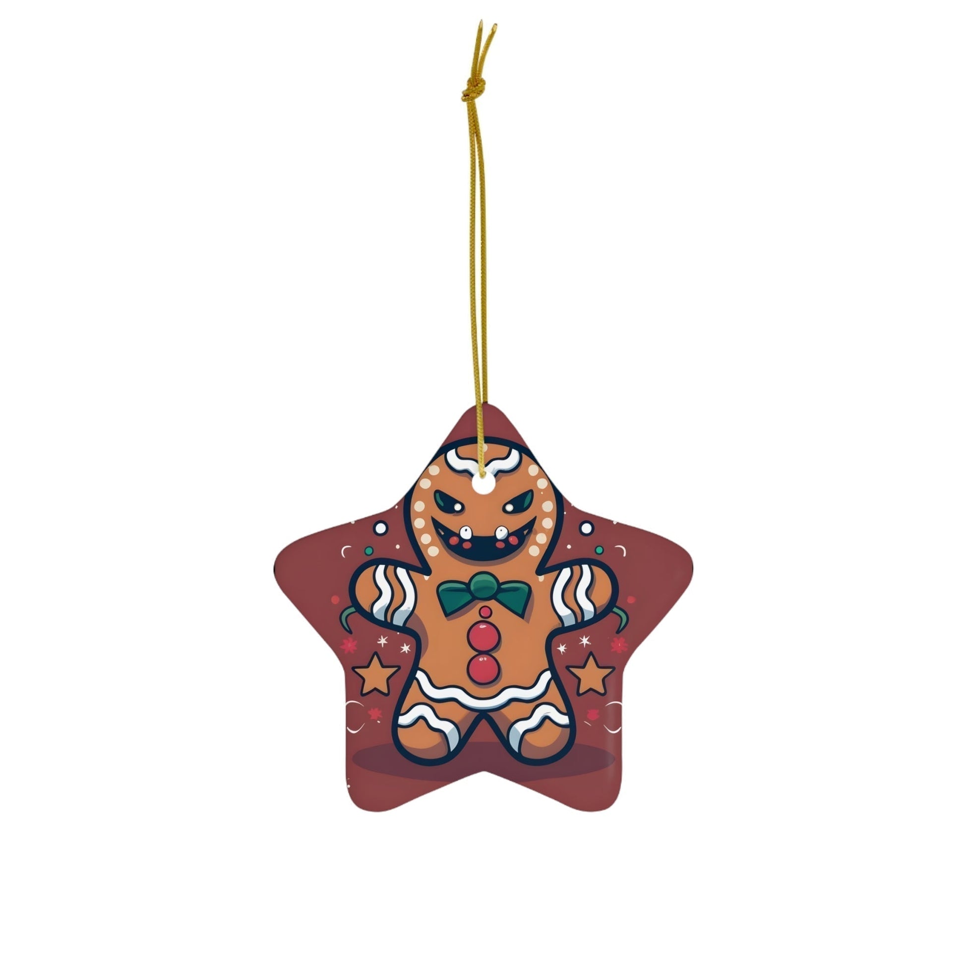 Dark Kult Evil Gingerbread Man Ceramic Ornament, 4 Shapes Verdine Daniels