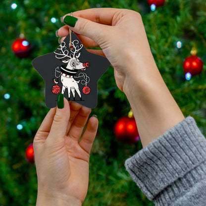 Dark Kult Evil Reindeer Ceramic Ornament, 4 Shapes Verdine Daniels