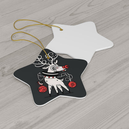 Dark Kult Evil Reindeer Ceramic Ornament, 4 Shapes Verdine Daniels