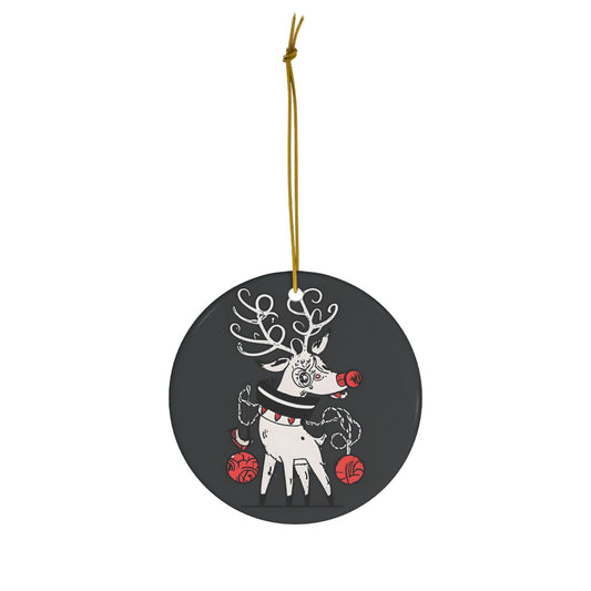 Dark Kult Evil Reindeer Ceramic Ornament, 4 Shapes Verdine Daniels