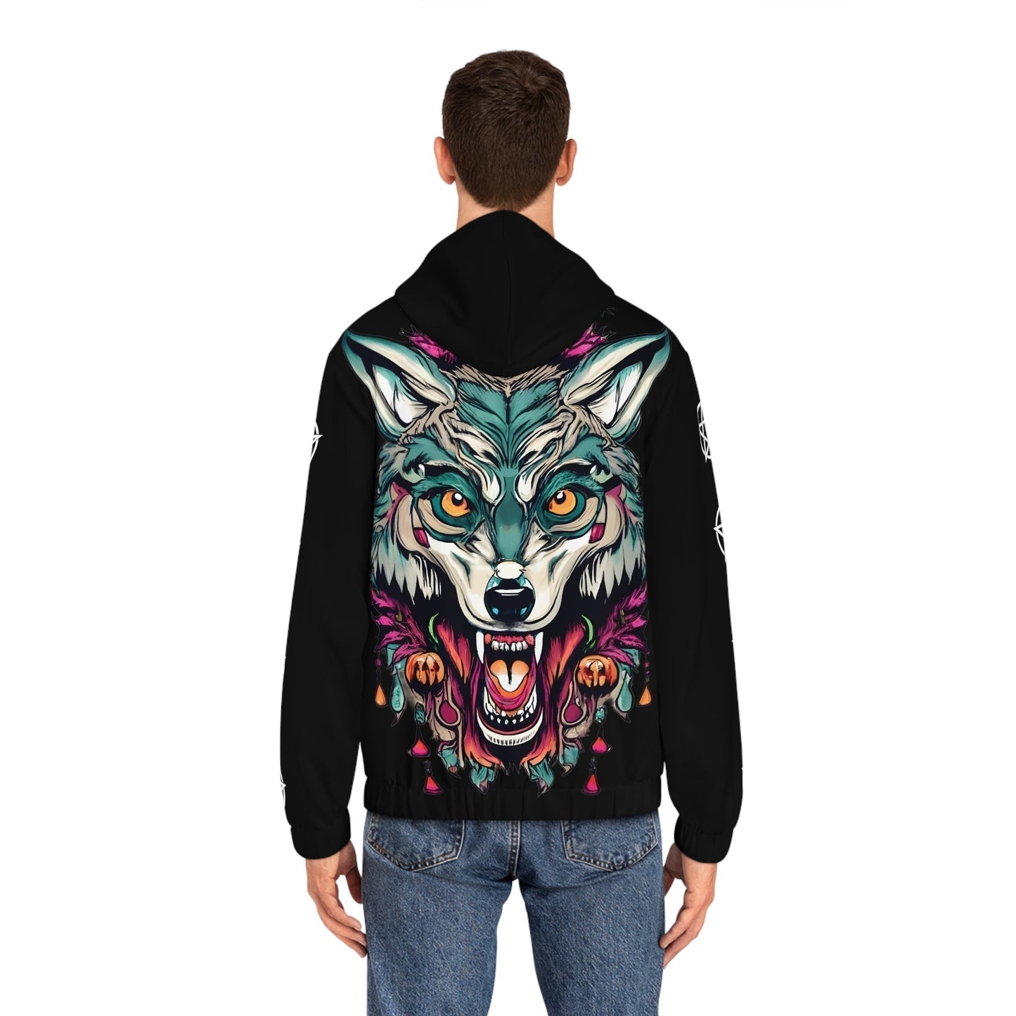 Dark Kult Halloween Wolf Men's Full-Zip Hoodie (AOP) Verdine Daniels