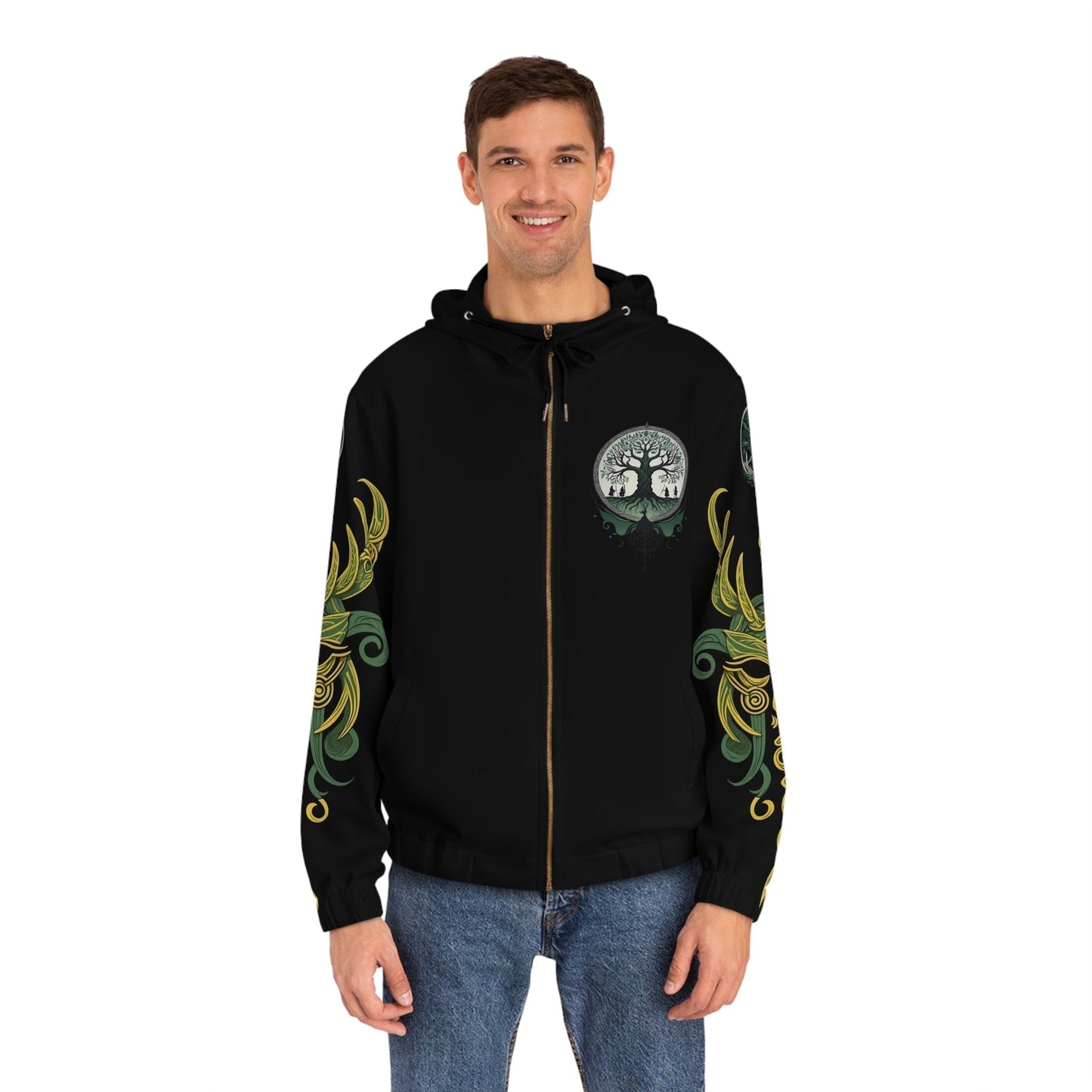 Dark Kult - The Northman Collection - Odin - Men's Full-Zip Hoodie (AOP) Verdine Daniels