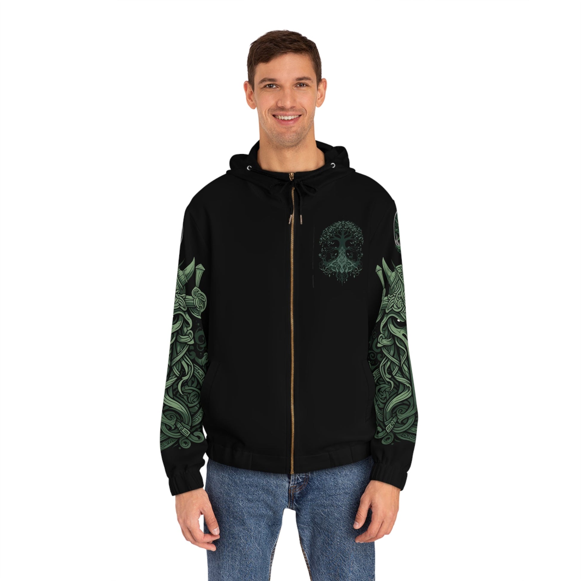 Dark Kult - The Northman Collection - Sentry - Men's Full-Zip Hoodie (AOP) Verdine Daniels