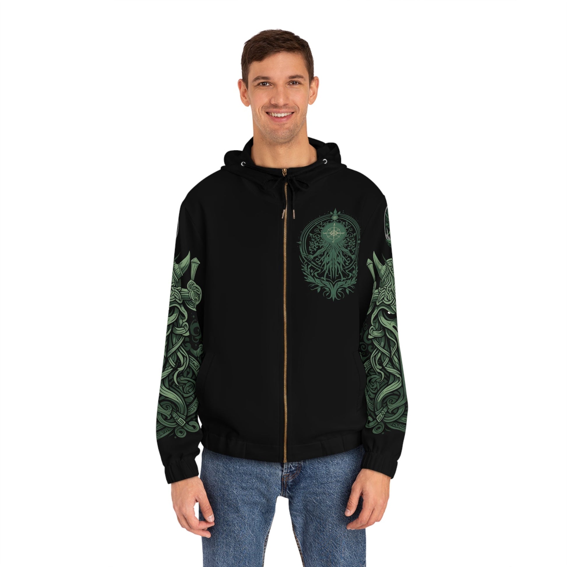 Dark Kult - The Northman Collection - The Seer - Men's Full-Zip Hoodie (AOP) Verdine Daniels